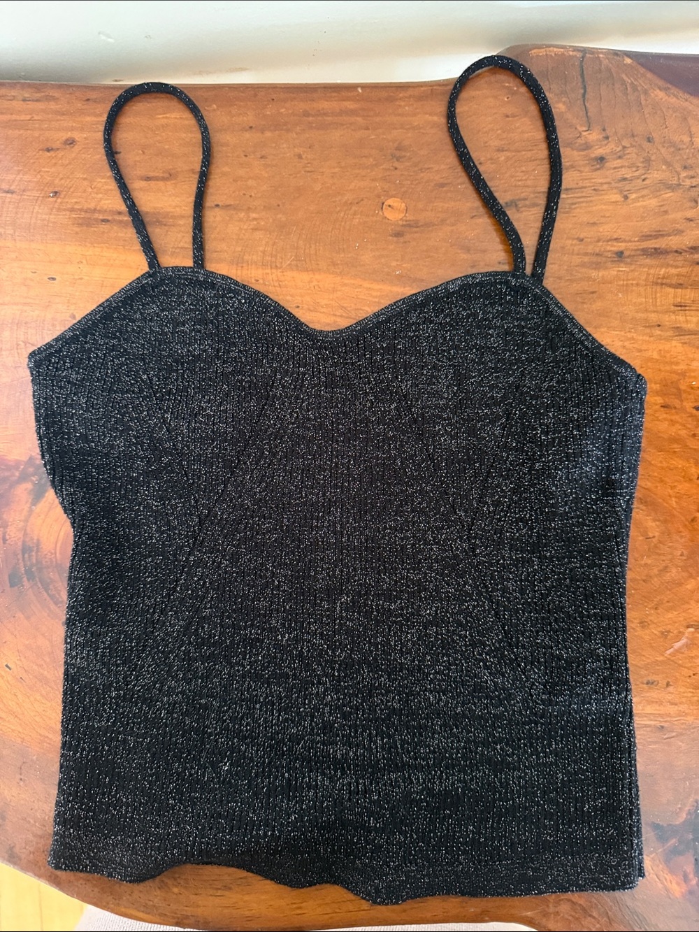 H&M Black Shimmery Knit Cami Top